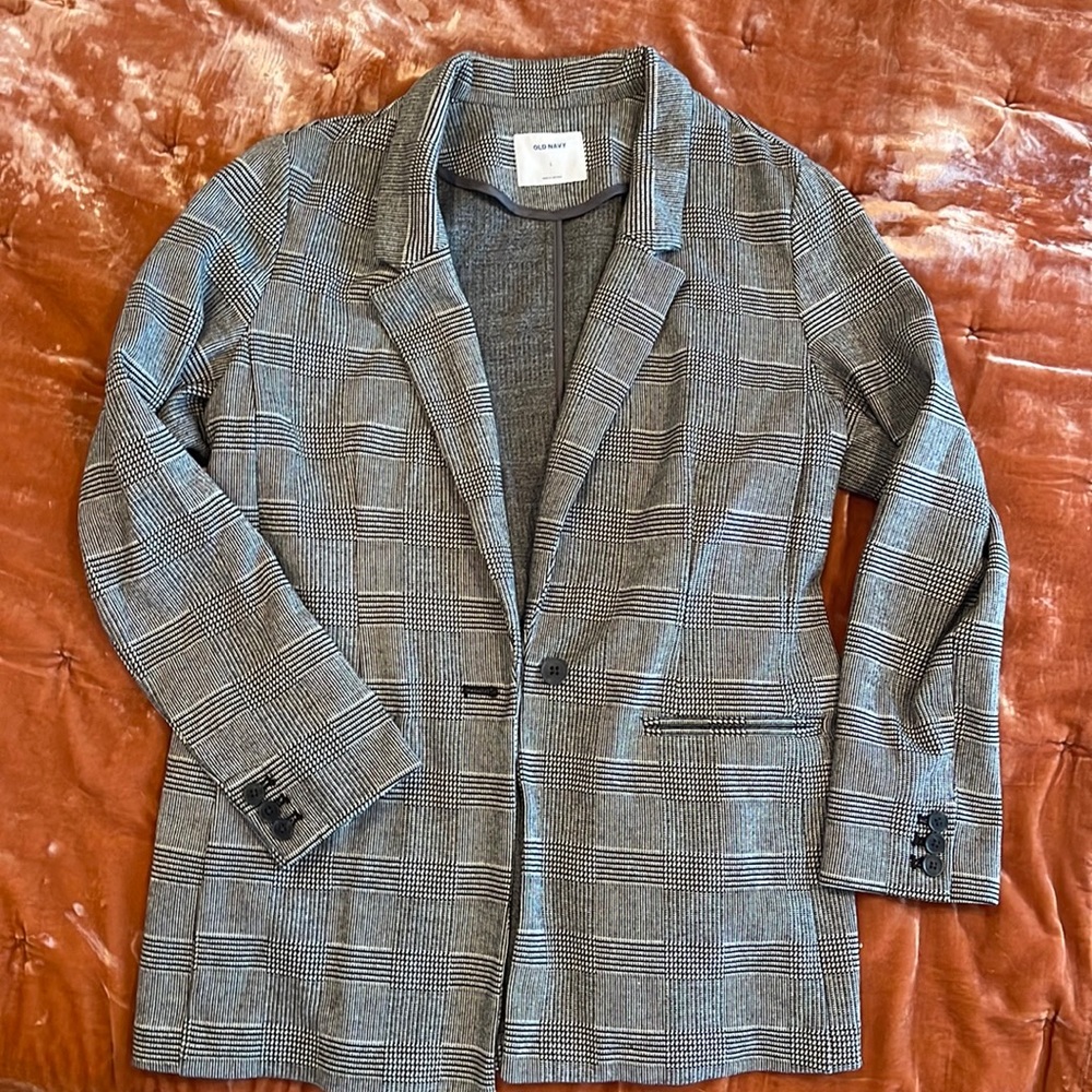 Stretchy plaid blazer Xl